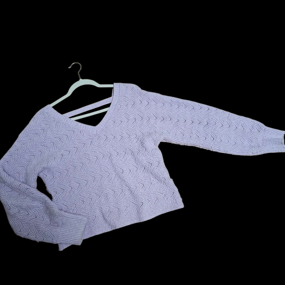 Pink Rose Lavender V-Neck Sweater